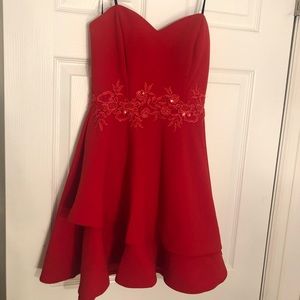 Red short dress!